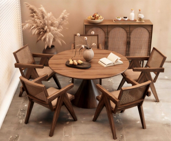 Wabi-sabi Style Dining Table And Chairs-ID:720324994