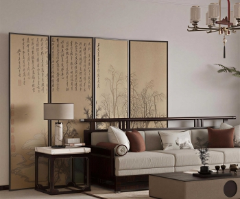 New Chinese Style A Living Room-ID:263536934