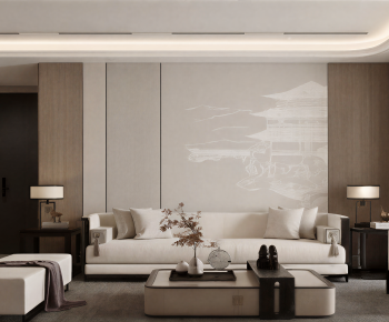 New Chinese Style A Living Room-ID:996186024