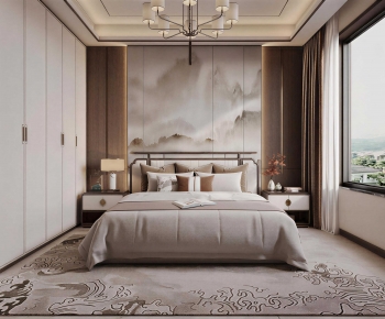 New Chinese Style Bedroom-ID:957384116
