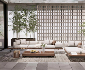 Wabi-sabi Style A Living Room-ID:368143083