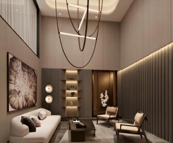 New Chinese Style A Living Room-ID:195462941