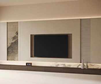 Wabi-sabi Style TV Wall-ID:486536988