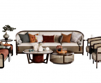 New Chinese Style Sofa Combination-ID:401482112