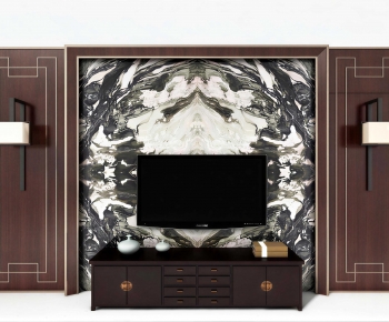 New Chinese Style TV Wall-ID:339535956