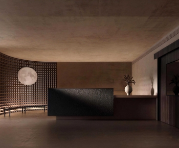 Wabi-sabi Style Office Reception Desk-ID:141642099