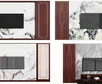 New Chinese Style TV Wall-ID:408952007
