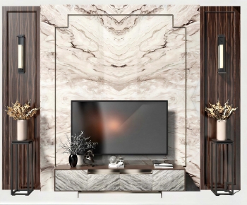New Chinese Style TV Wall-ID:382487068