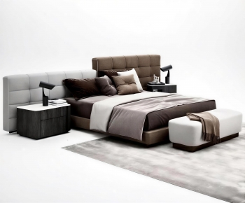 Modern Double Bed-ID:861681942