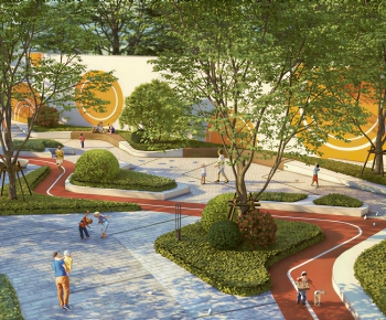 Modern Park Landscape-ID:742667917
