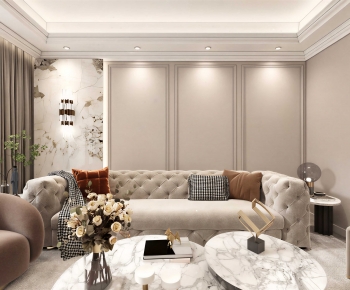 Simple European Style A Living Room-ID:710617079