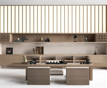 New Chinese Style TV Wall-ID:614675055