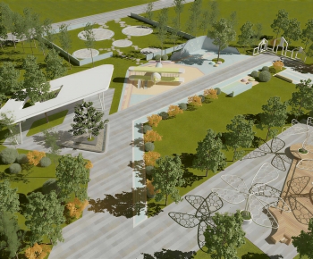 Modern Park Landscape-ID:162921912