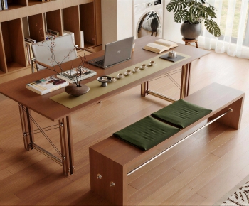 New Chinese Style Computer Desk And Chair-ID:182138926