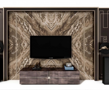 New Chinese Style TV Wall-ID:763027918