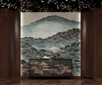 New Chinese Style TV Wall-ID:110076905