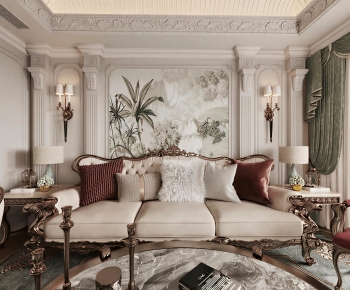 French Style A Living Room-ID:481206893
