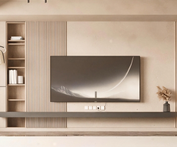 Wabi-sabi Style TV Wall-ID:712574969