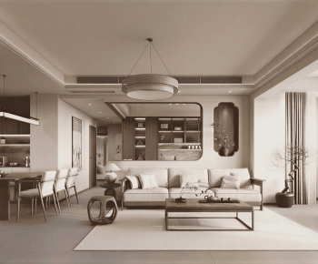 New Chinese Style A Living Room-ID:352741961