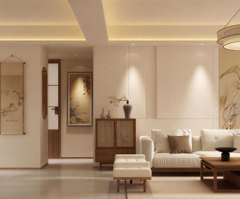 New Chinese Style A Living Room-ID:511360273