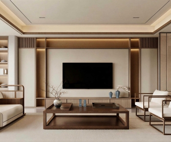New Chinese Style A Living Room-ID:413070927