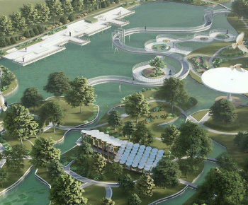 Modern Park Landscape-ID:872453934
