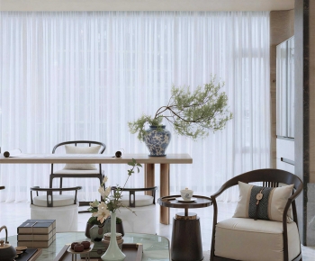 New Chinese Style A Living Room-ID:867650035