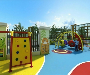 Modern Outdoor Space In Kindergarten-ID:807110072