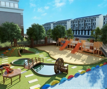 Modern Outdoor Space In Kindergarten-ID:482839118