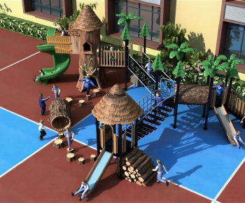 Modern Outdoor Space In Kindergarten-ID:895147091