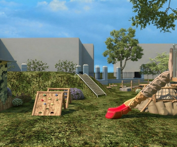 Modern Outdoor Space In Kindergarten-ID:125910049