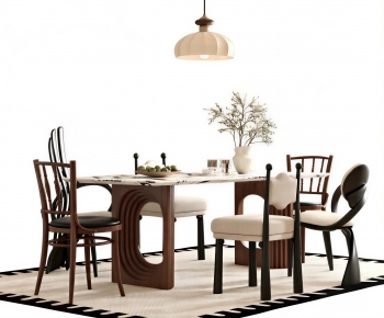 French Style Dining Table And Chairs-ID:128870014