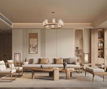 New Chinese Style A Living Room-ID:283670465