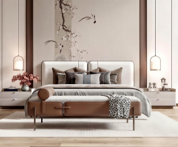 New Chinese Style Double Bed-ID:985661984