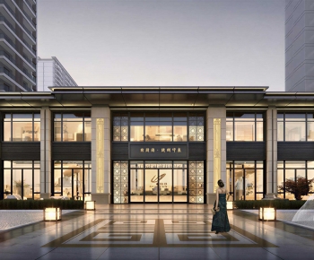New Chinese Style Appearance Of Commercial Building-ID:103291032
