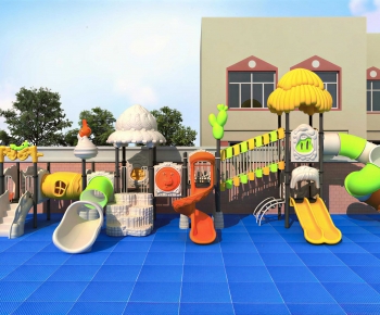 Modern Outdoor Space In Kindergarten-ID:157630494