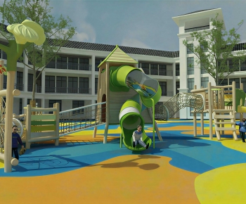 Modern Outdoor Space In Kindergarten-ID:448385958