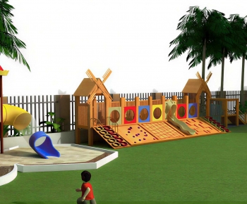 Modern Outdoor Space In Kindergarten-ID:644804959