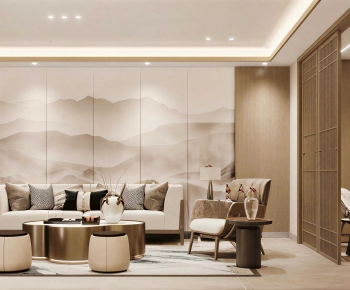 New Chinese Style A Living Room-ID:429471978