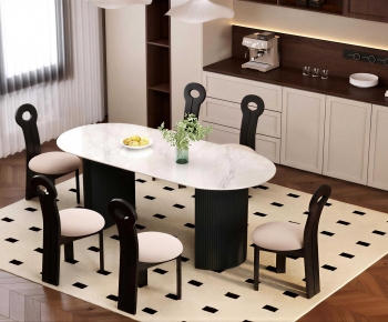 French Style Dining Table And Chairs-ID:295128118
