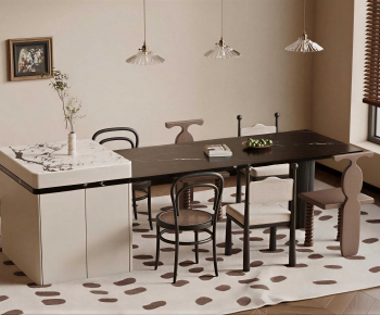 French Style Dining Table And Chairs-ID:267455104