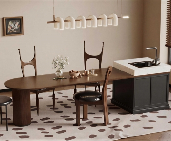 French Style Dining Table And Chairs-ID:641874079
