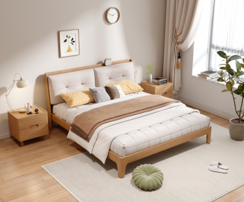 Nordic Style Double Bed-ID:140005115
