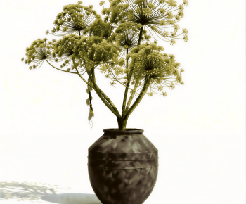 Wabi-sabi Style Potted Green Plant-ID:635819917