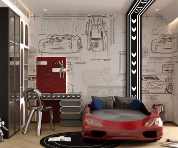 Modern Boy's Room And Son's Room-ID:343797922
