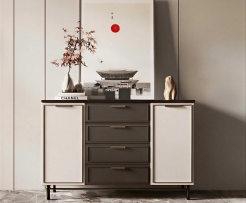 New Chinese Style Entrance Cabinet-ID:444796096