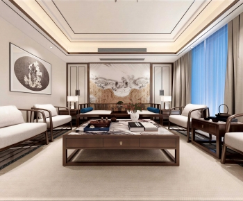 New Chinese Style A Living Room-ID:832509999