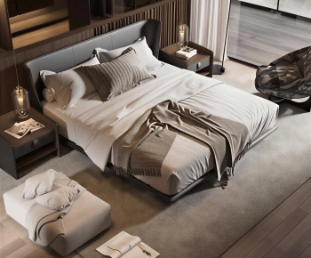 Modern Double Bed-ID:767606978