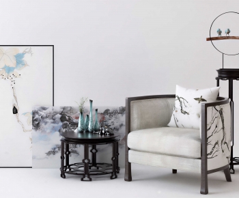 New Chinese Style Single Sofa-ID:723376991
