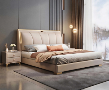 Modern Double Bed-ID:145483975